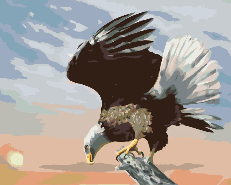 Diamond painting - ADLER IN DER DÄMMERUNG (D. RUSTY RUST)