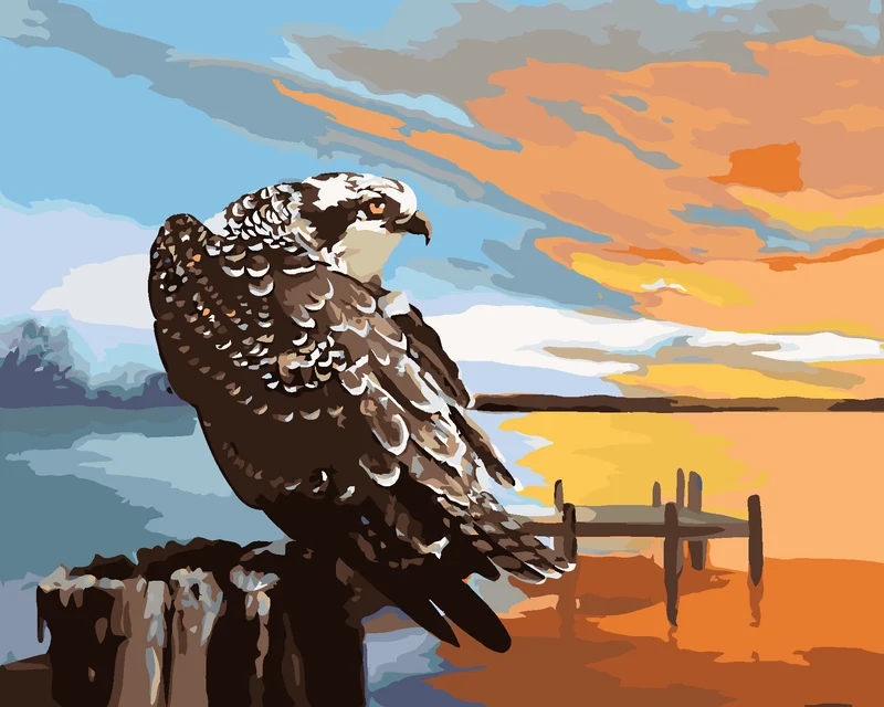 Diamond painting - ADLER, STEG UND SONNENUNTERGANG (D. RUSTY RUST)