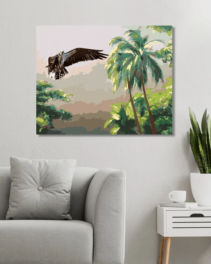 Diamond painting - ADLER IM FLUG UND BÄUME (D. RUSTY RUST)