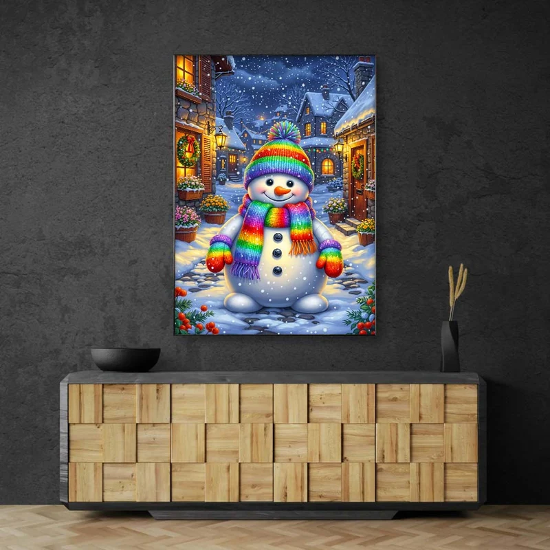 5D Diamond Painting – Schneemann Emil im Winterzauber