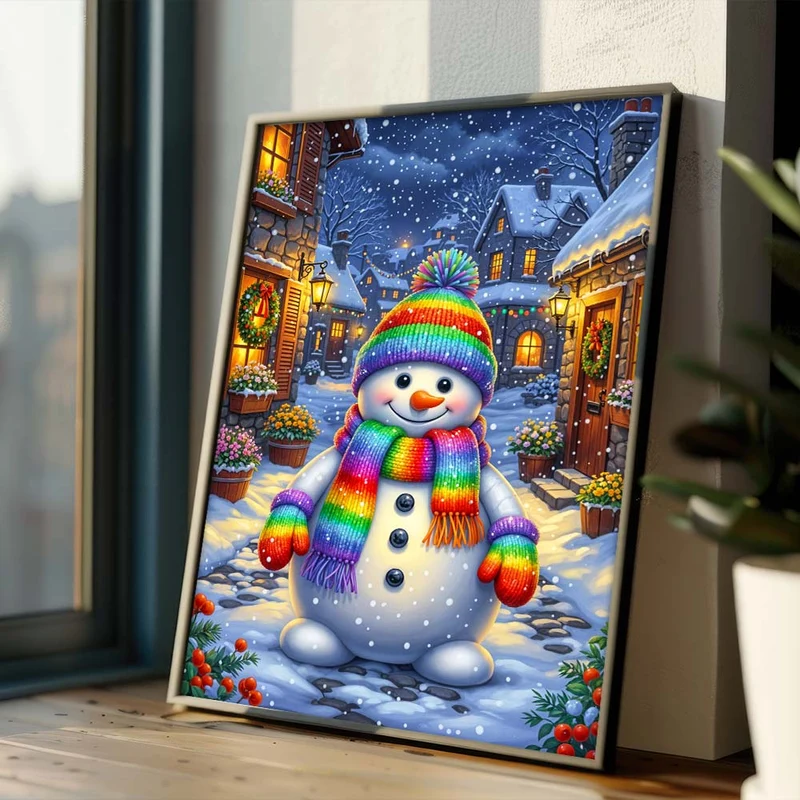 5D Diamond Painting – Schneemann Emil im Winterzauber