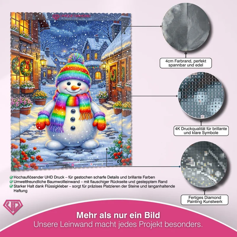 5D Diamond Painting – Schneemann Emil im Winterzauber