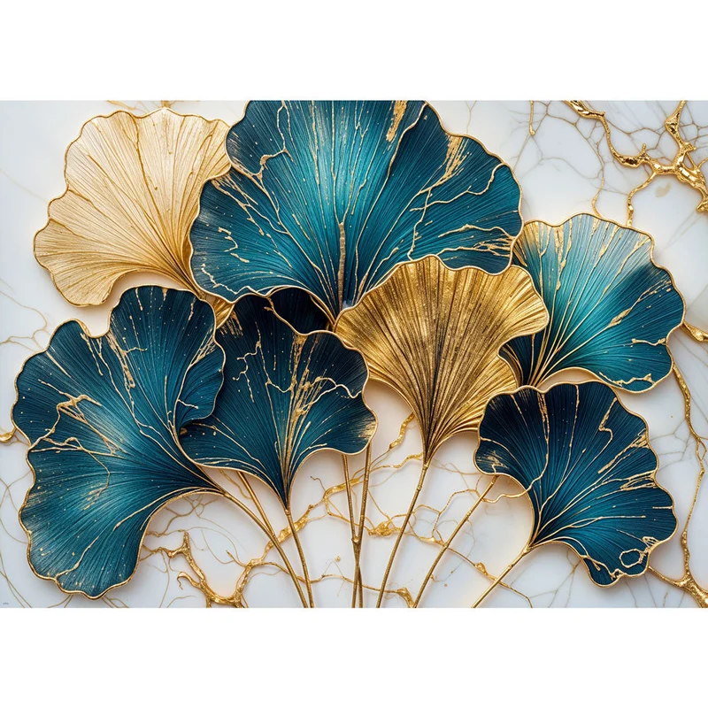 5D Diamond Painting – Goldene Ginkgo-Träume