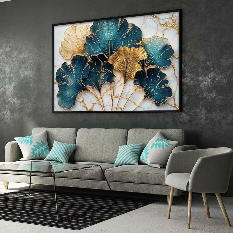 5D Diamond Painting – Goldene Ginkgo-Träume