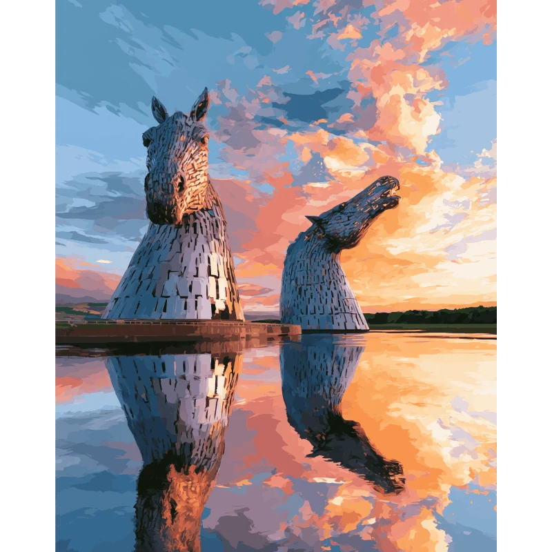 Kelpies in der Dämmerung