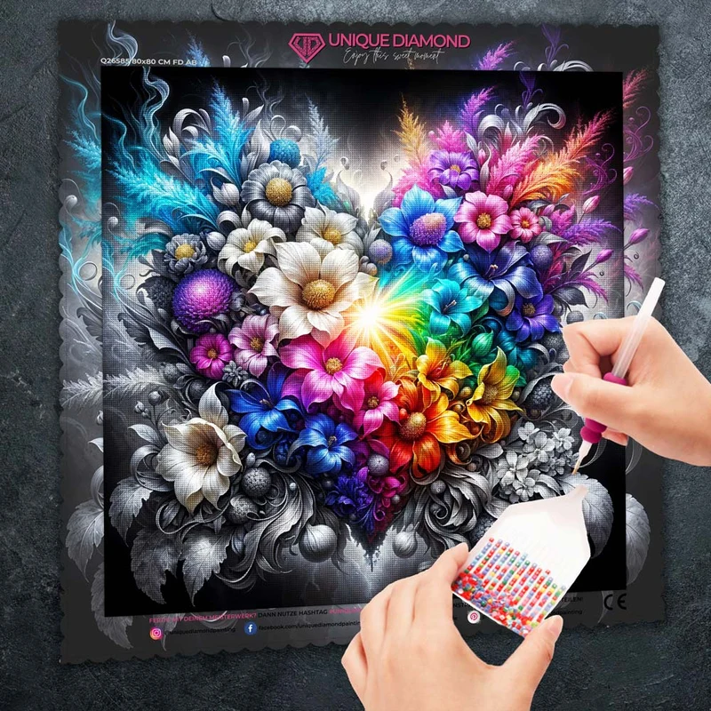 5D Diamond Painting – Herz aus Farben und Licht