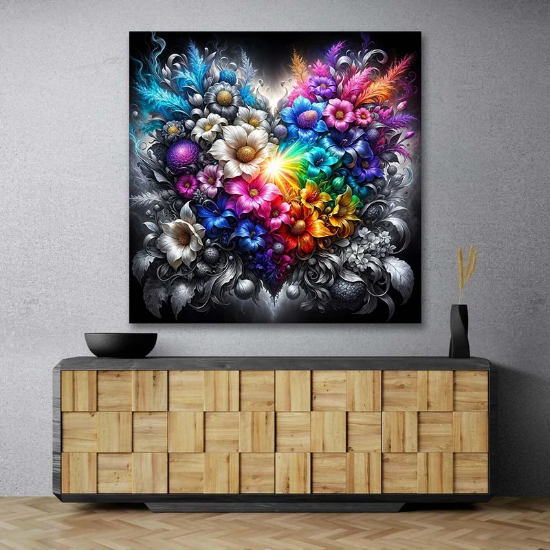 5D Diamond Painting – Herz aus Farben und Licht
