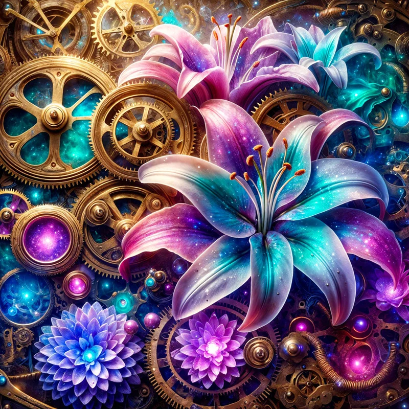 5D Diamond Painting – Zeitblüten des Universums