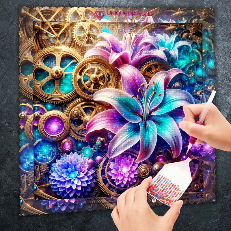 5D Diamond Painting – Zeitblüten des Universums