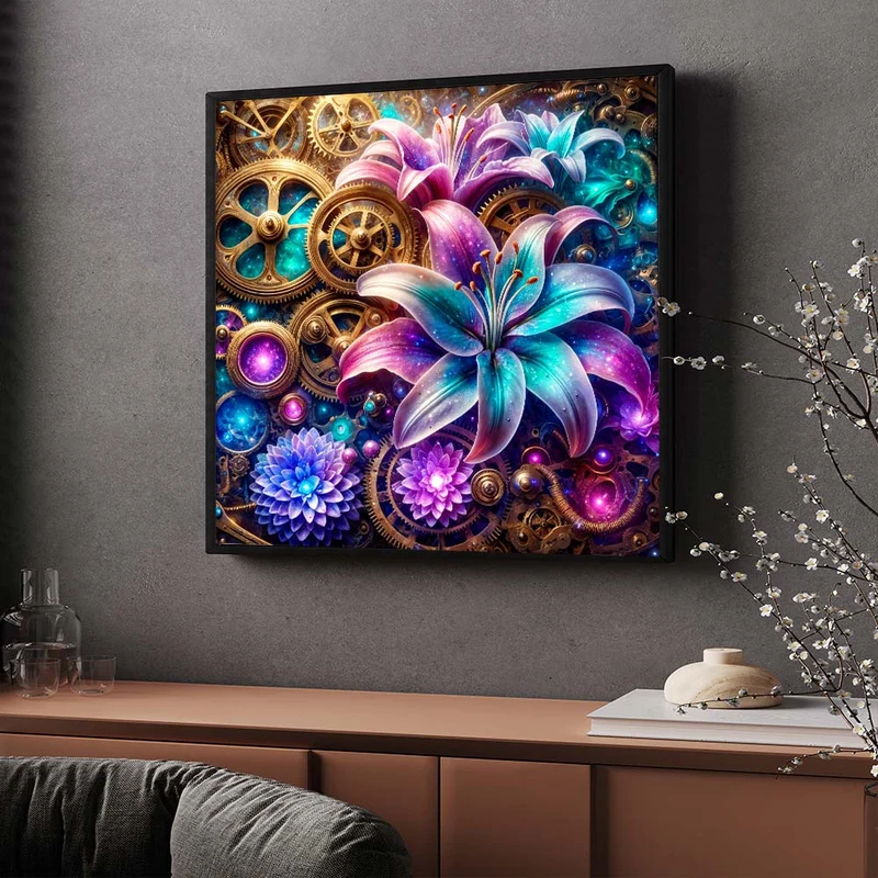 5D Diamond Painting – Zeitblüten des Universums
