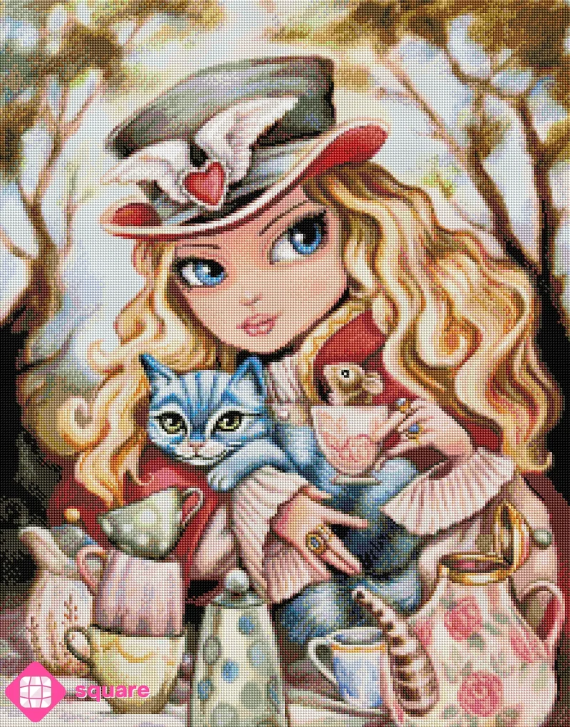 Diamond Painting - Denise Ferragamo - Wonderland tea party