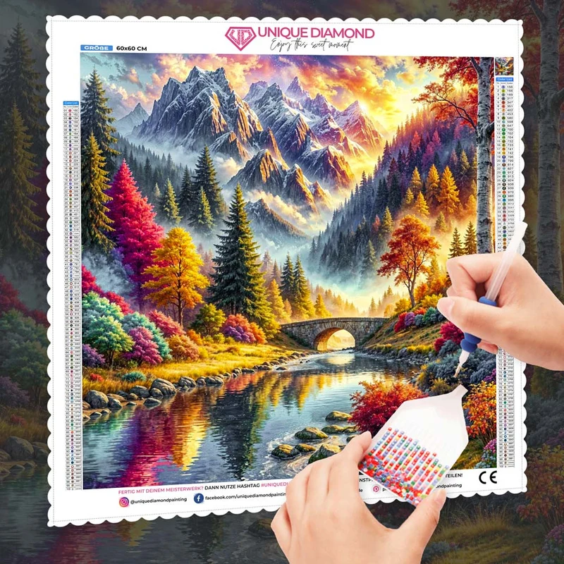 5D Diamond Painting – Brücke der Morgenröte