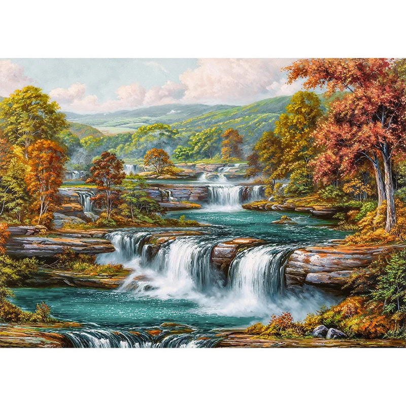 5D Diamond Painting – Herbstklang der Wasserfälle