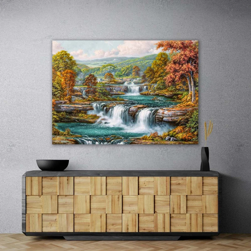 5D Diamond Painting – Herbstklang der Wasserfälle