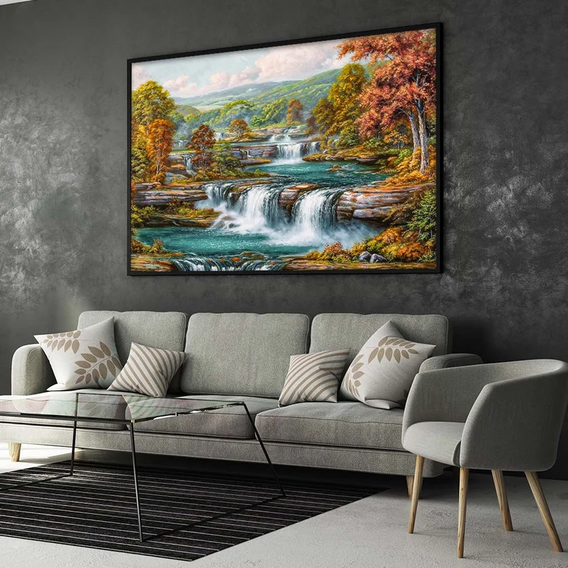 5D Diamond Painting – Herbstklang der Wasserfälle