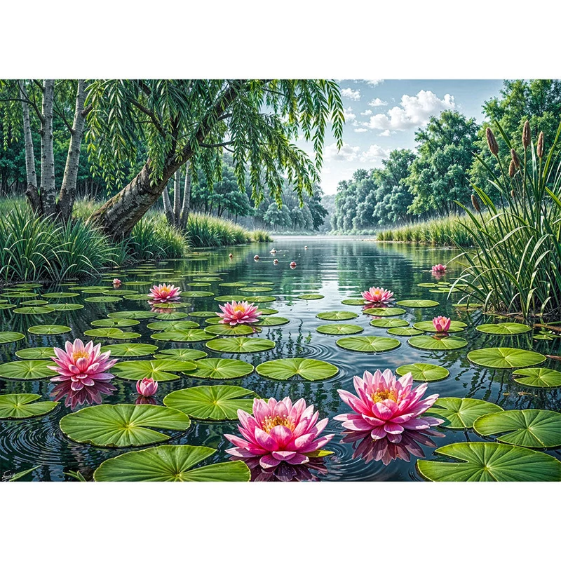 5D Diamond Painting – Seerosentraum der Liora
