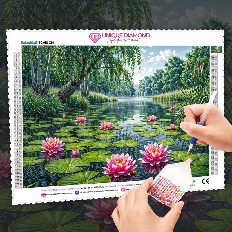 5D Diamond Painting – Seerosentraum der Liora