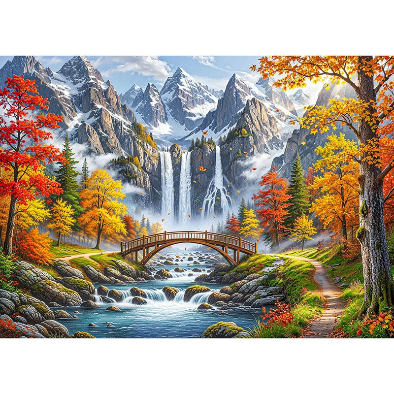 5D Diamond Painting – Herbstbrücke der Melina