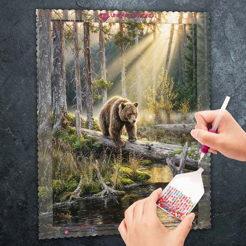 5D Diamond Painting – Morgengold mit Bärenherz