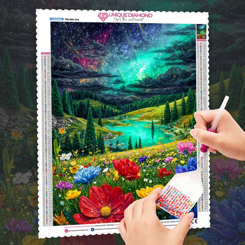 5D Diamond Painting – Sternenblumen über Eden