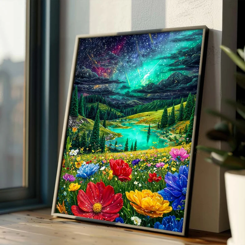 5D Diamond Painting – Sternenblumen über Eden