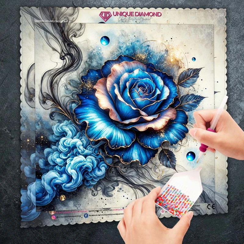 5D Diamond Painting – Mitternachtsrose der Stille