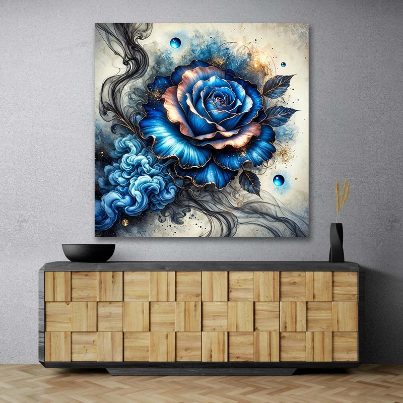 5D Diamond Painting – Mitternachtsrose der Stille