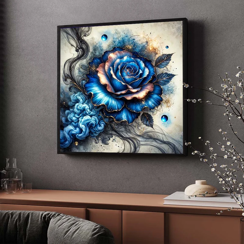 5D Diamond Painting – Mitternachtsrose der Stille
