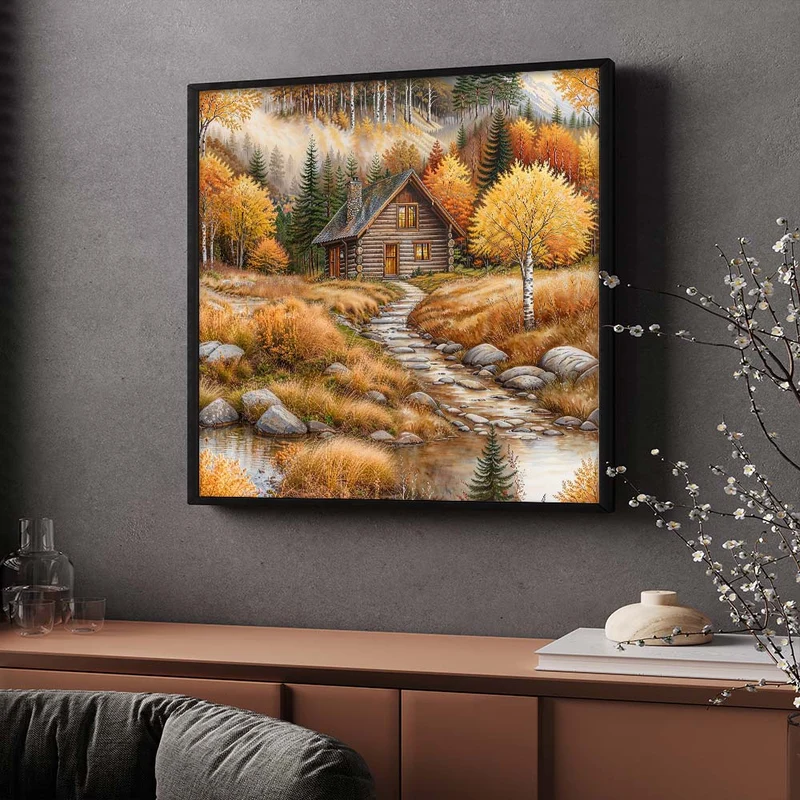 5D Diamond Painting – Hütte der goldenen Stille