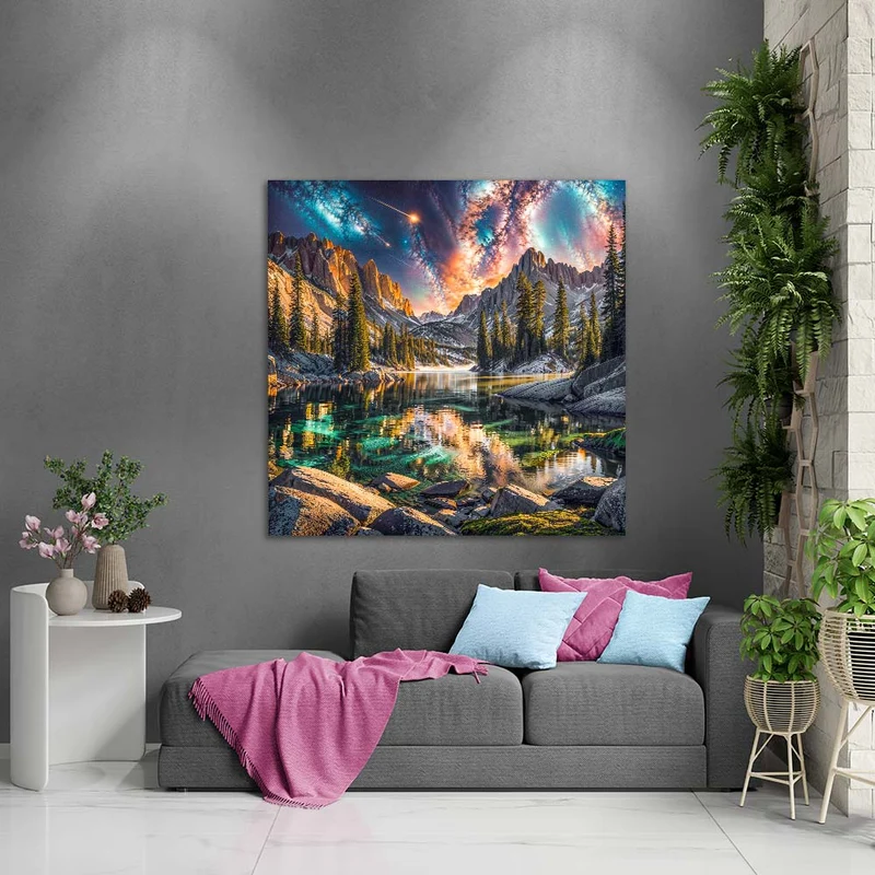 5D Diamond Painting – Aurora über dem Kristallsee