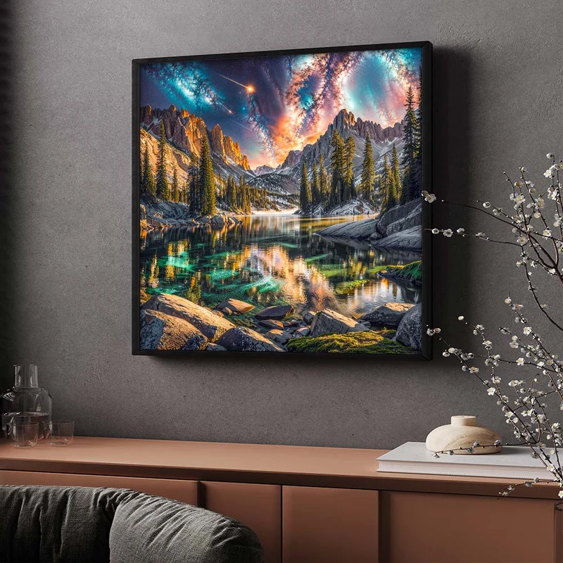 5D Diamond Painting – Aurora über dem Kristallsee