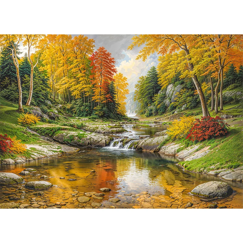 5D Diamond Painting – Goldene Stille am Fluss