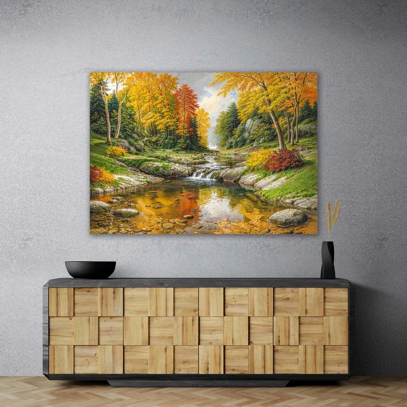 5D Diamond Painting – Goldene Stille am Fluss