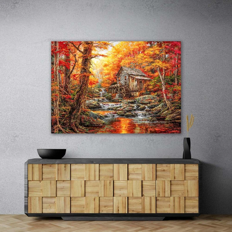 5D Diamond Painting – Herbstzauber an der alten Mühle