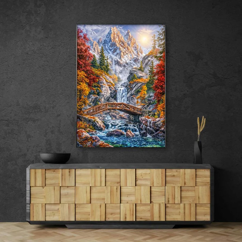 5D Diamond Painting – Brücke zum Sonnenberg