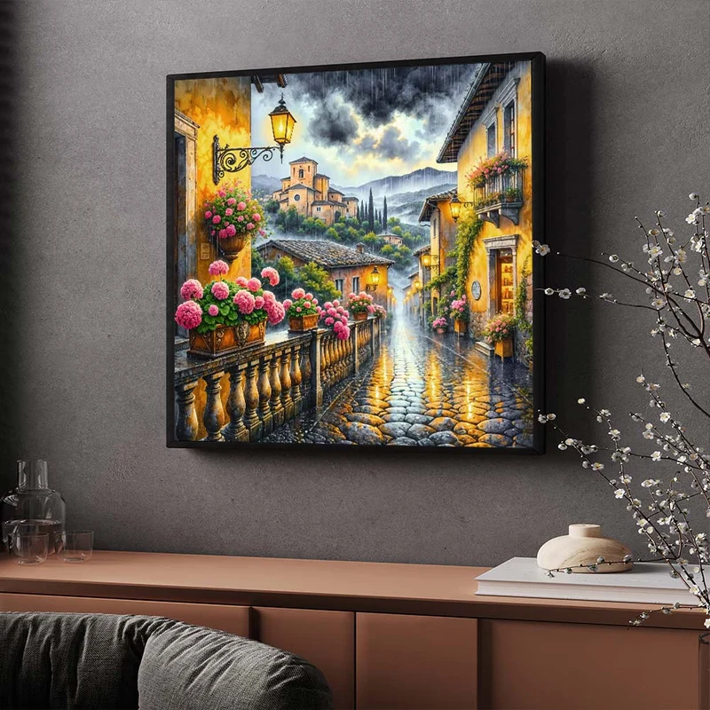 5D Diamond Painting – Regentage in Toskana