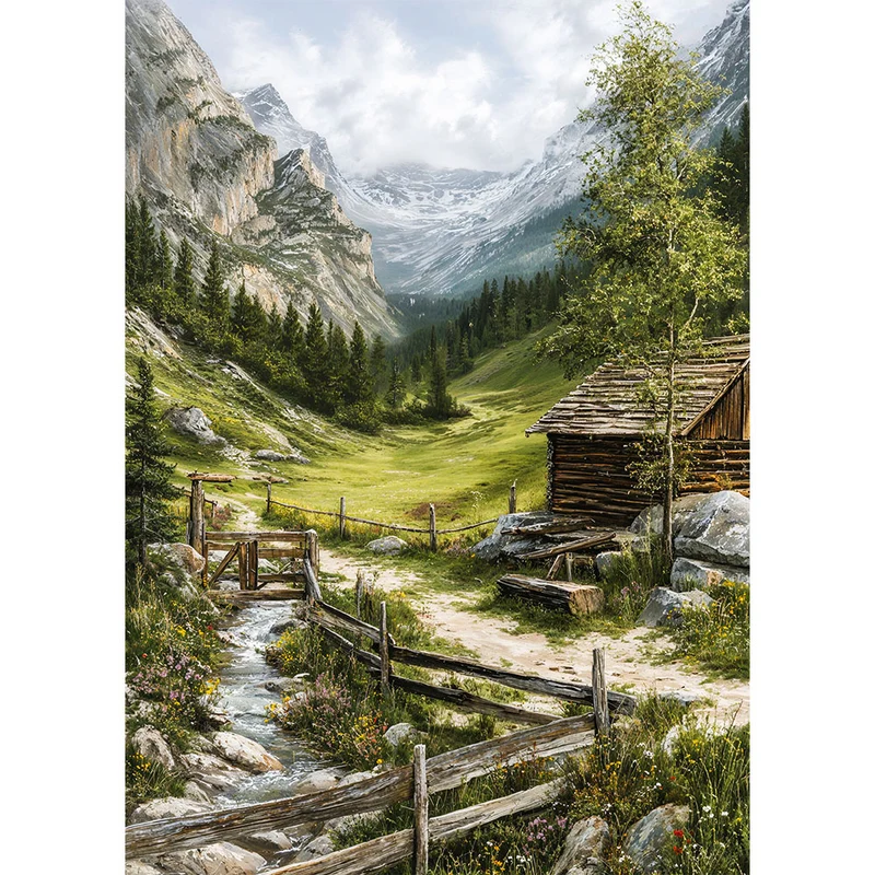 5D Diamond Painting – Alpengrüße am Morgen