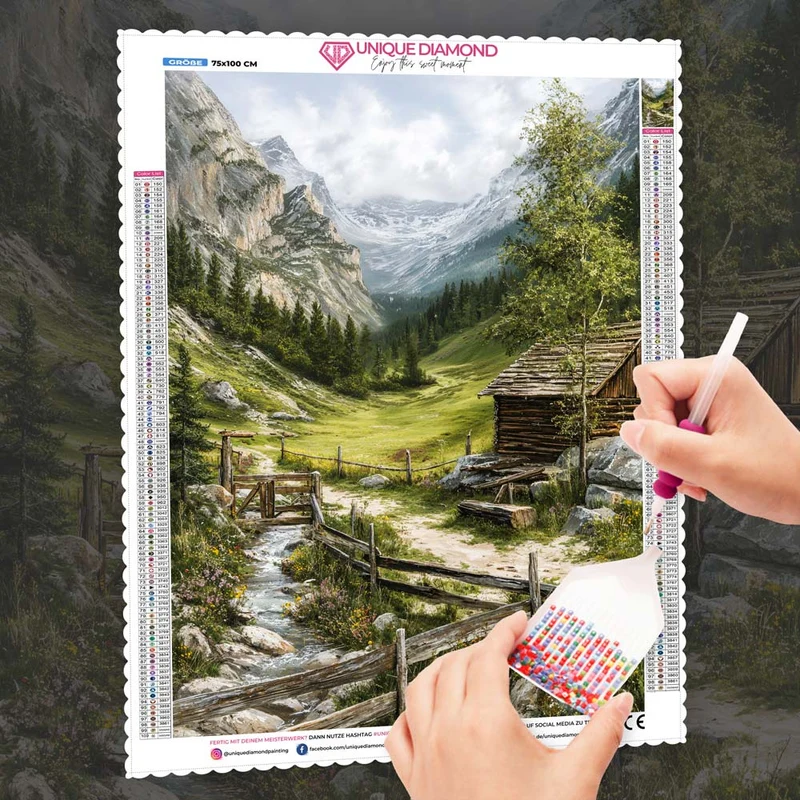5D Diamond Painting – Alpengrüße am Morgen