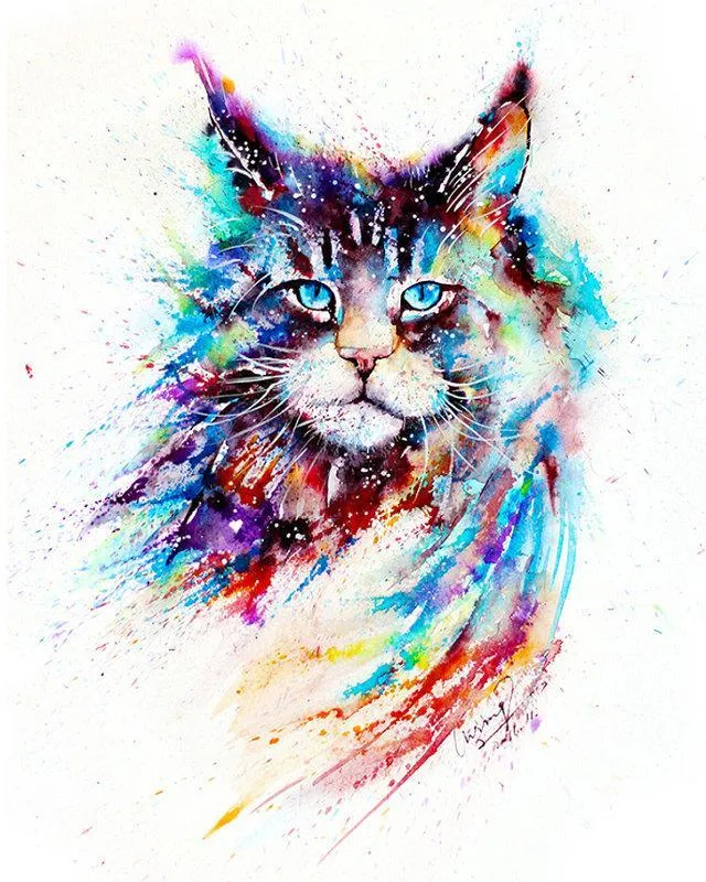 Watercolor Cat PIX-597
