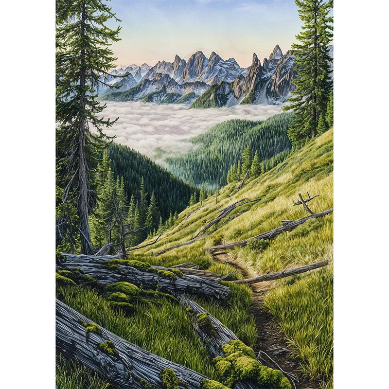 5D Diamond Painting – Pfad über den Wolken