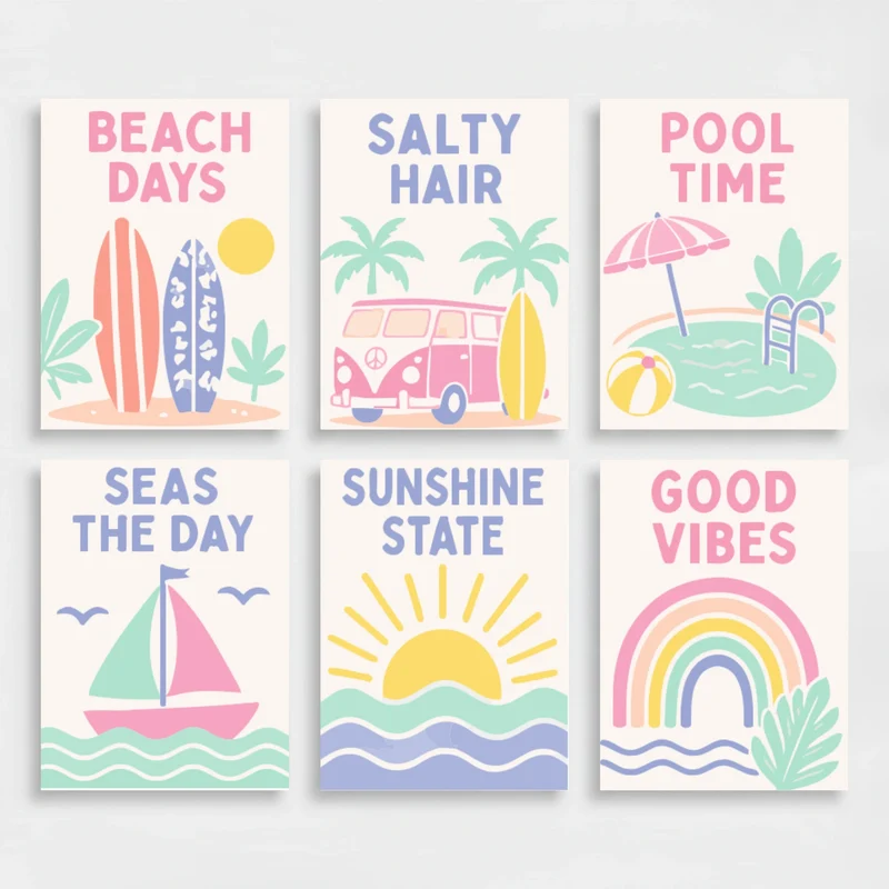 Summer Beach Vibes - Mini Paint by Numbers Set
