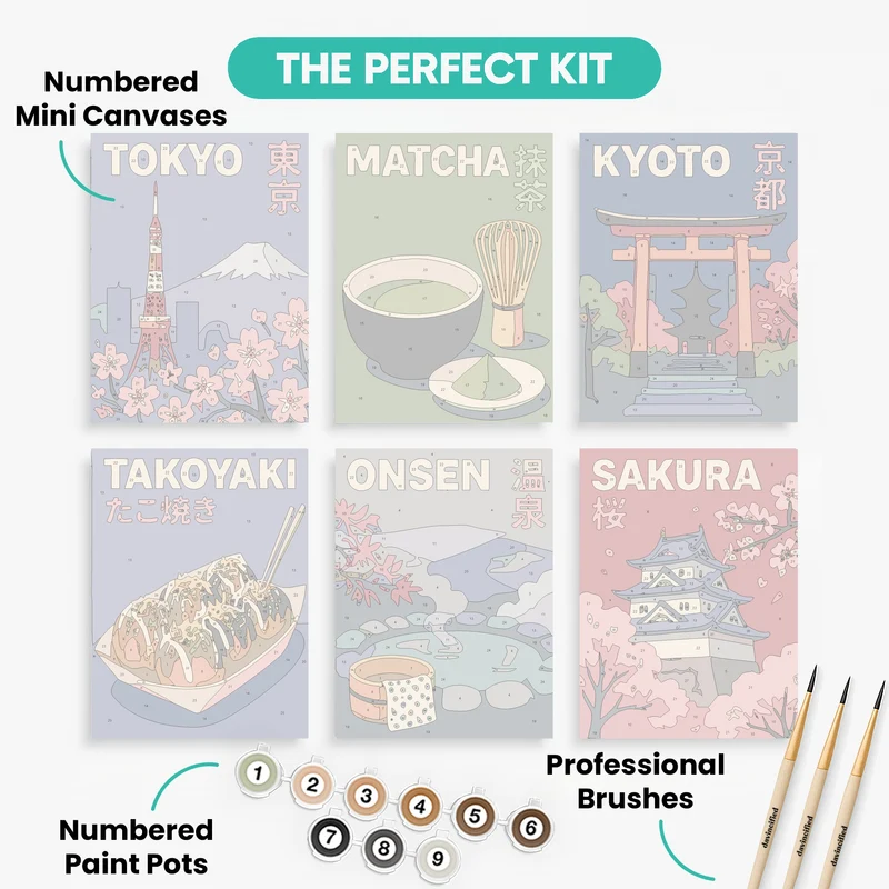 Japan Travel - Mini Paint by Numbers Set