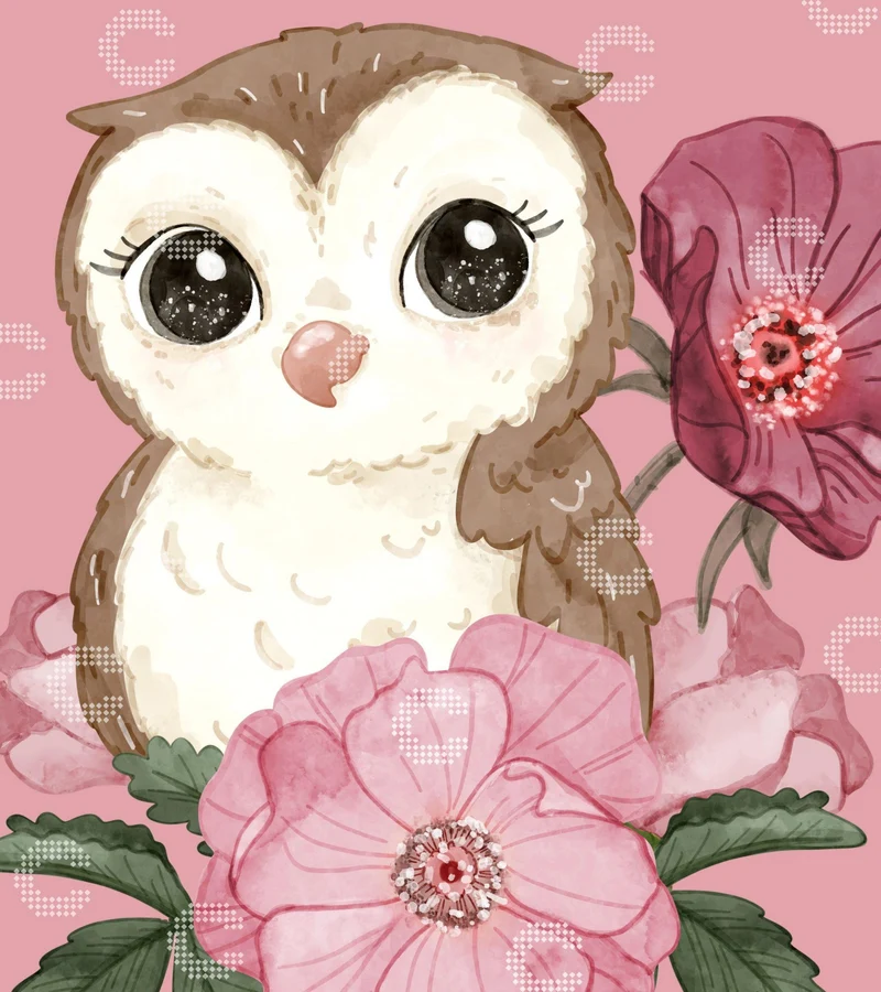 Diamond Painting - Ewa Brzozowska - Floral Owl