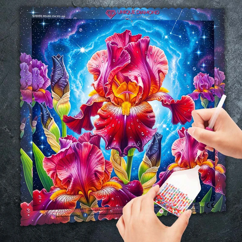 5D Diamond Painting – Galaktische Irisblüte