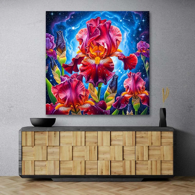 5D Diamond Painting – Galaktische Irisblüte