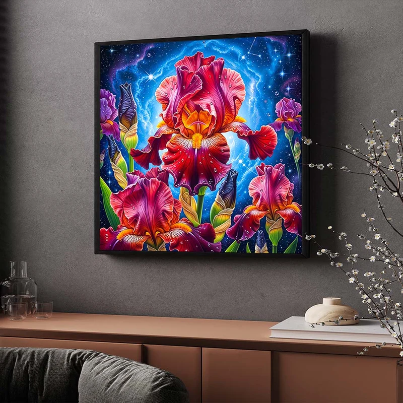 5D Diamond Painting – Galaktische Irisblüte