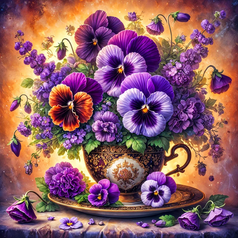 5D Diamond Painting – Blütenpracht der Stiefmütterchen