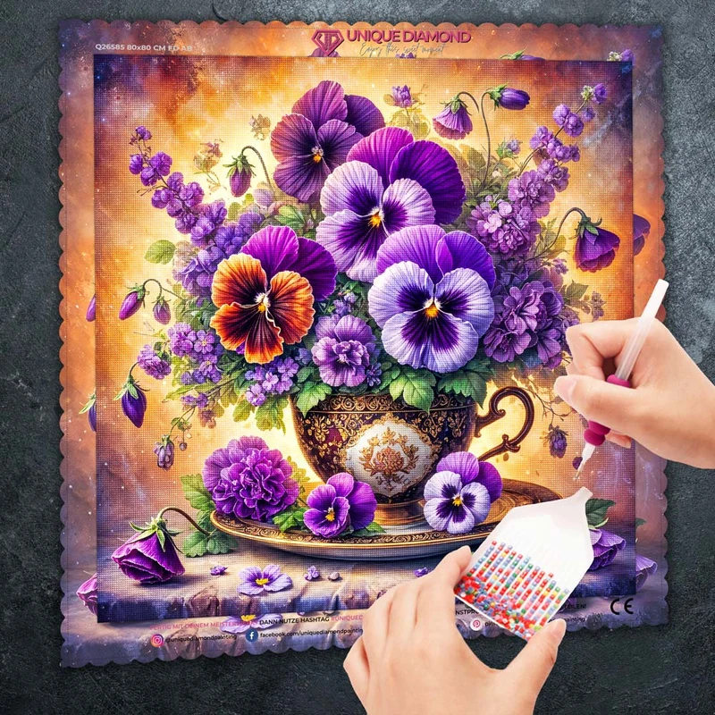 5D Diamond Painting – Blütenpracht der Stiefmütterchen