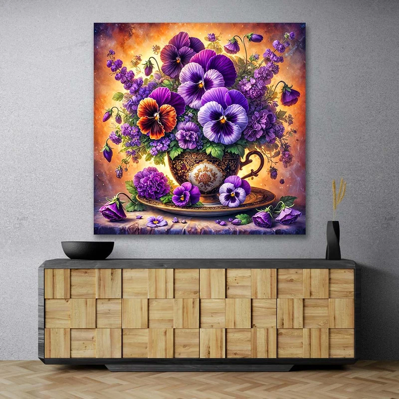 5D Diamond Painting – Blütenpracht der Stiefmütterchen