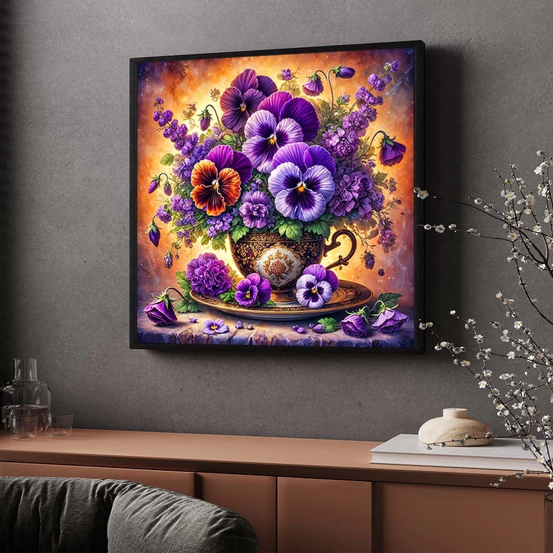 5D Diamond Painting – Blütenpracht der Stiefmütterchen